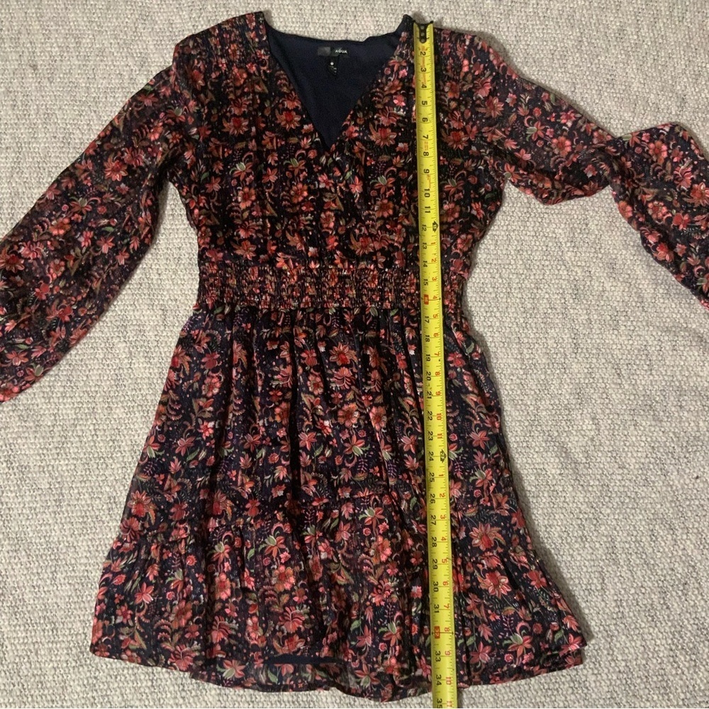 AQUA Ruffled Floral Paisley Dress .Size M - Picture 5 of 6